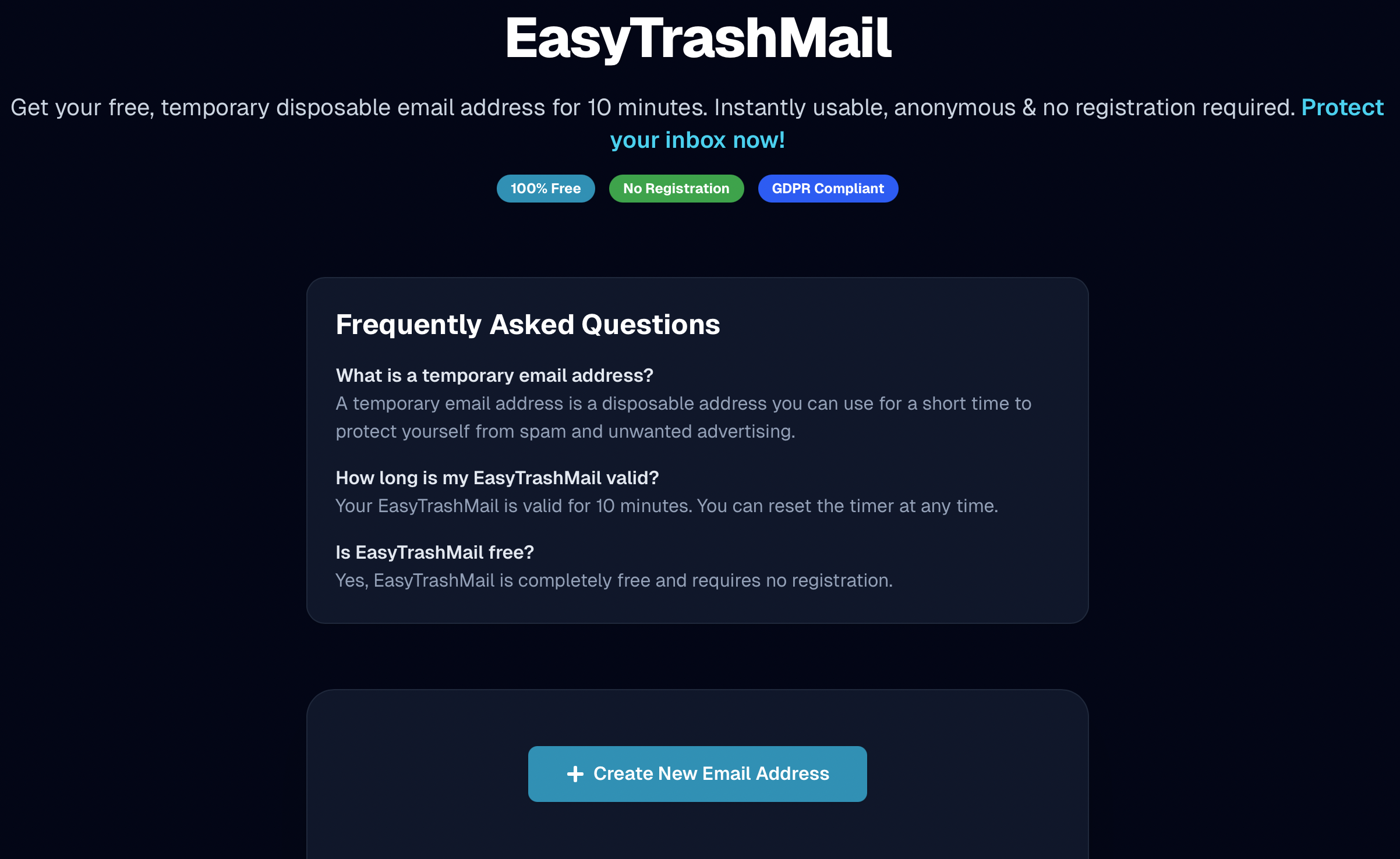easytrashmail.eu Demo